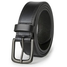Men  s Genuine Leather Jeans Belt   Handmade Daily Wear w/ Gift Box Black 