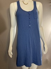 J.Crew Blue Sleeveless Button Pocket Knit Sundress Scoop Neck Cotton XS