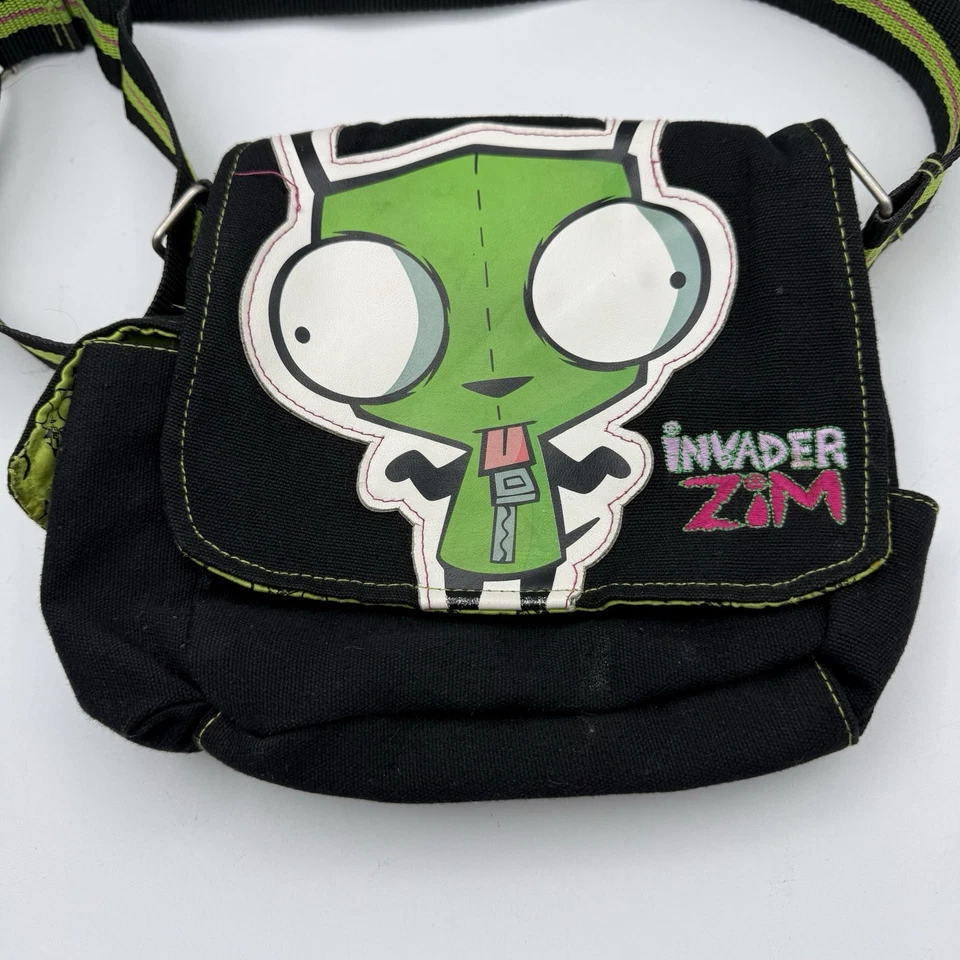 Raro Bolso Mensajero Usado Good Nickelodeon 2006 Invader Zim Gir Escena Foto 2 de 4