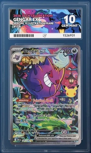 30th Celebration ACE 10 Gengar EX 154/128 Perfect Subs Anniversary Pokemon