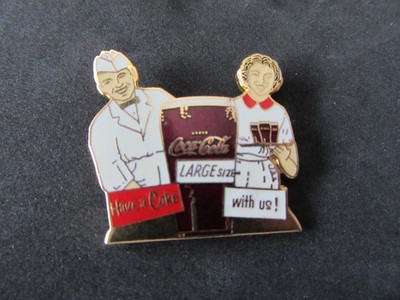 COCA COLA  - Pin.   ... a COKE with us.