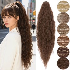30inch Claw on Ponytail Clip in Hair Extensions Straight Wave PonyTail Hairpiece