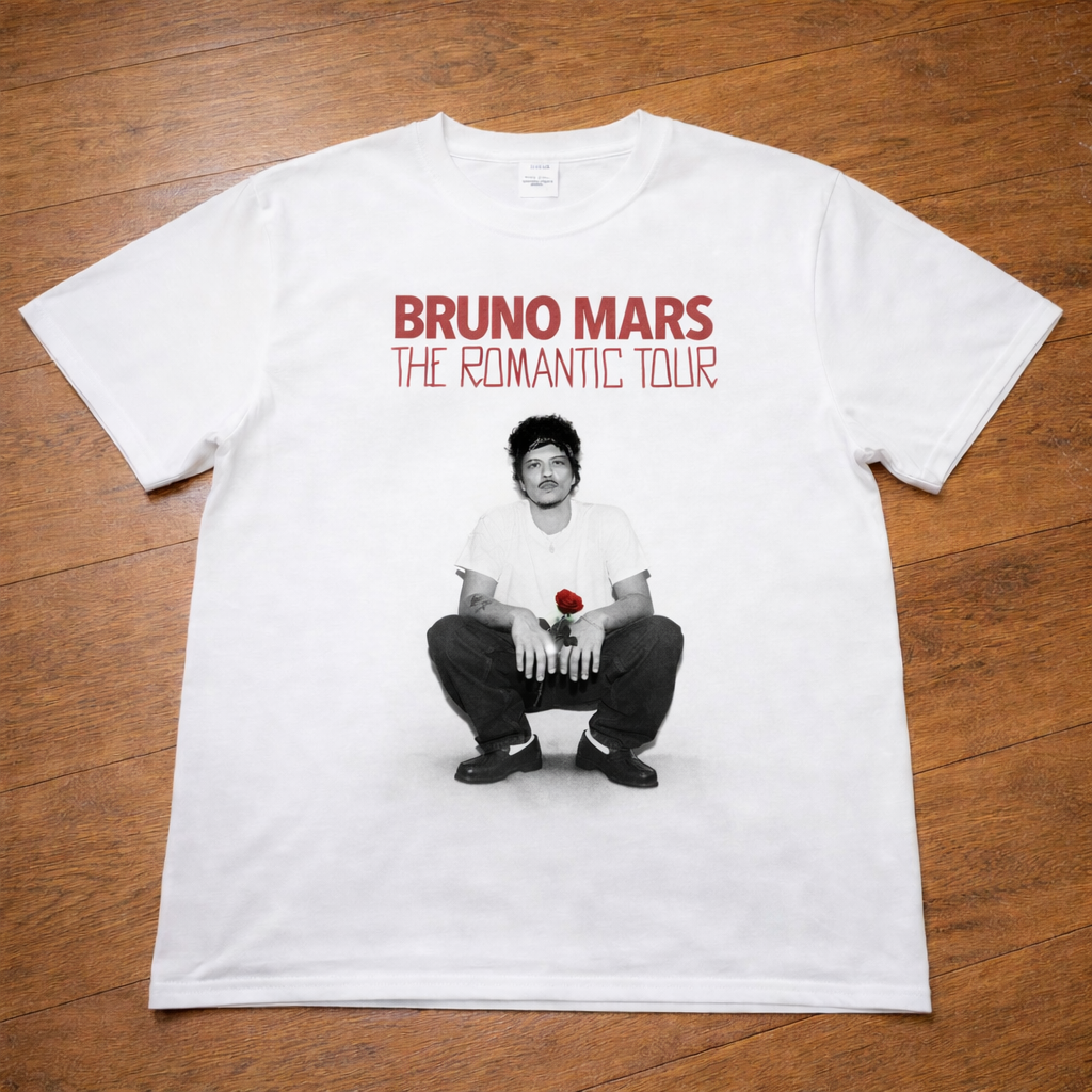 Bruno Mars The Romantic Tour 2026 T-Shirt, Adults & Kids Sizes