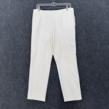 Joie Pants Women's Medium Cream Ponte Straight Leg Pull On Dressy Stretch Ankle