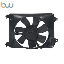 A/C Condenser Cooling Fan Radiator For 2005-2012 Honda Civic 1.8L 2.0L 12V Black