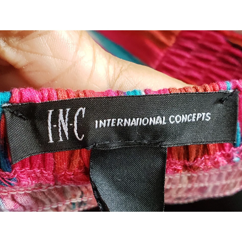 Maxi Vestido Largo INC International Concepts Para Mujer M Multi Estampado Geo Espalda Calada Foto 2 de 4