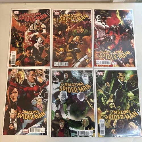 The Amazing Spider-Man #642-647 (2010, Marvel) VF Complete Connecting Cover Set