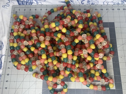 Vintage Plastic Sugared Gumdrop Candy Christmas Garland (5) 8ft Strands Lot (C1) - Picture 4 of 4