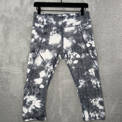 The North Face Women s Moisture Wicking Capris Leggings Sz Medium Geometric EUC