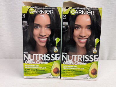 Garnier - Nutrisse Ultra Crème - Permanent Hair Color Black #10 - 2 Pack