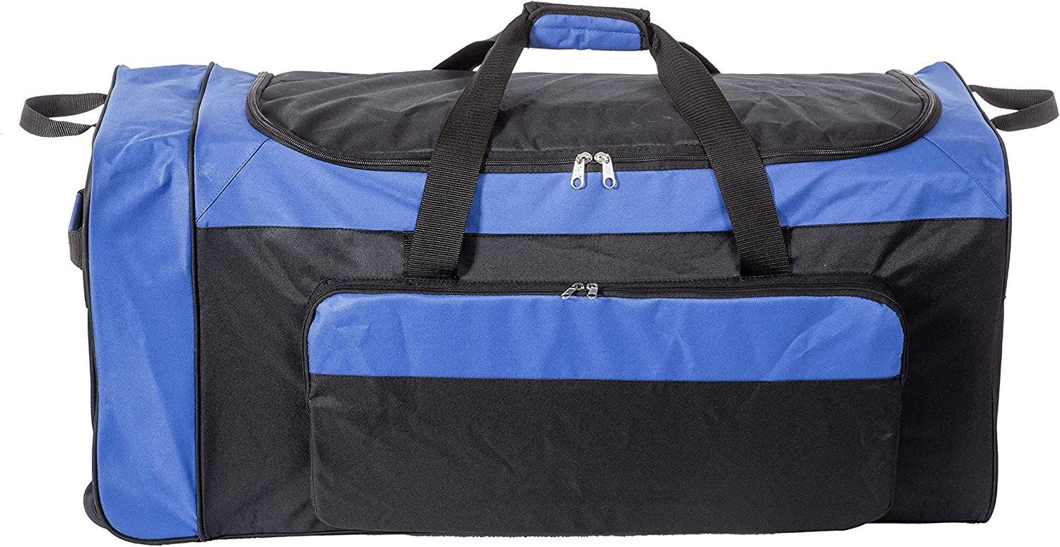 Jetstream Foldable 145L Duffle Bag with Triple Inline Wheels, Black