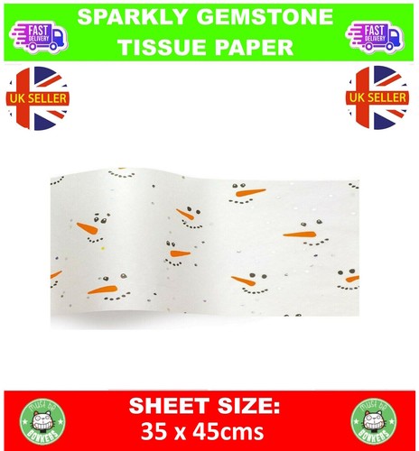 Weihnachten Karotte Frosty der Schneemann - Edelstein Seidenpapier Wrap Blätter 35x45cm