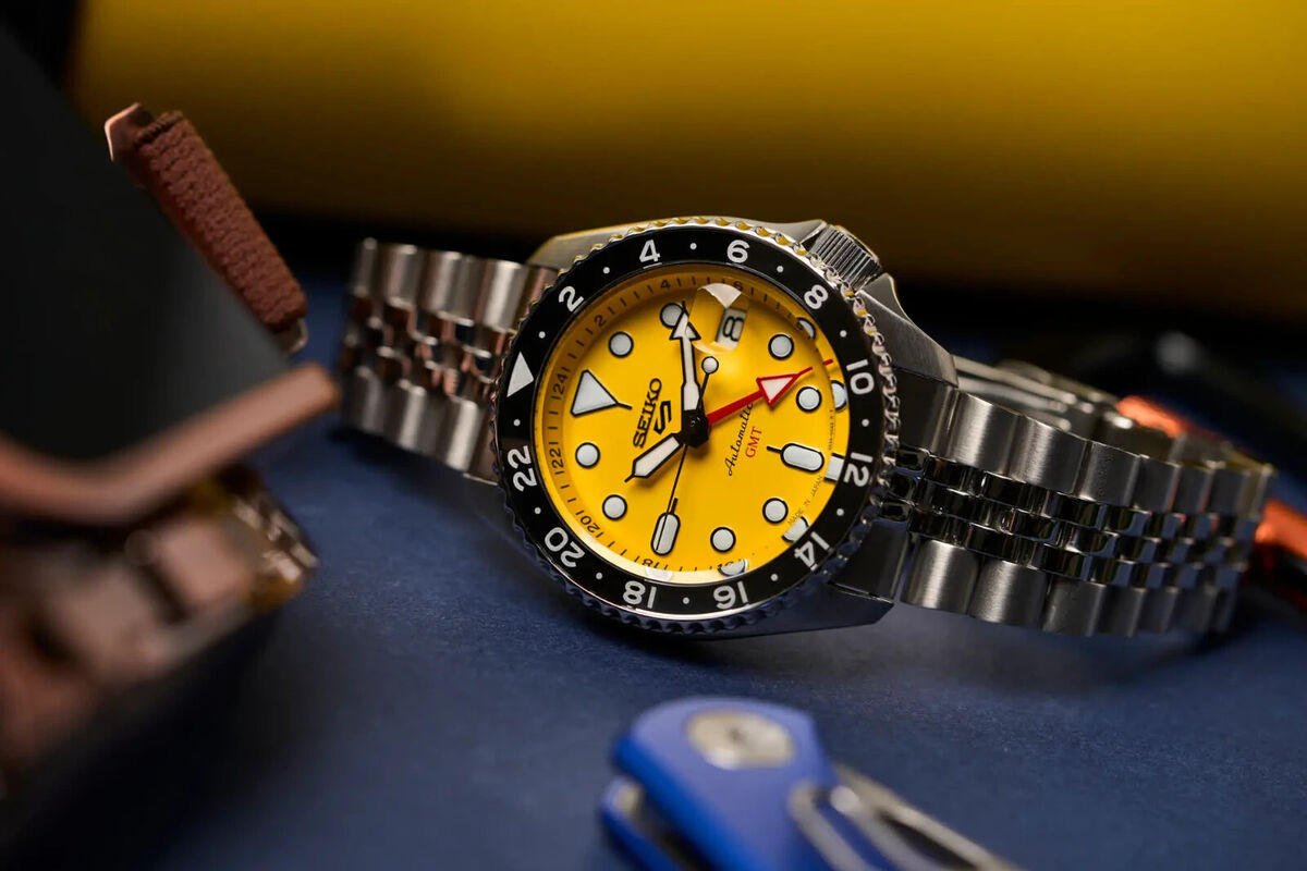 Seiko 5 Five Sports SSK017 SKX GMT Automatic Yellow Dial Seiko 5 Five Sports SSK017 SKX GMT Automatic Yellow Dial