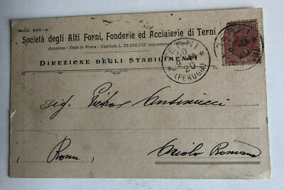 Advertising postcard High Ovens Foundries and Steel Mills Terni c2