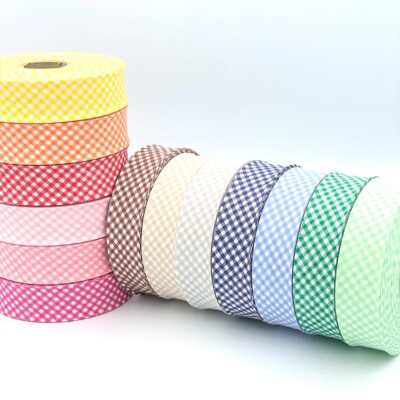CRAFT CULT 30mm breit Gingham Schrägband - 25m Rolle - hochwertige Nähborten