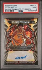 2022 Obsidian Max Christie Rookie Eruption Auto Electric Etch Yellow /10 PSA 9