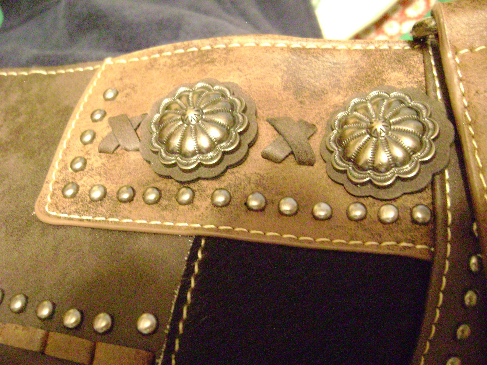 Shyanne Brown Handbag Concealed Carry, Fur, Metal Decals eBay