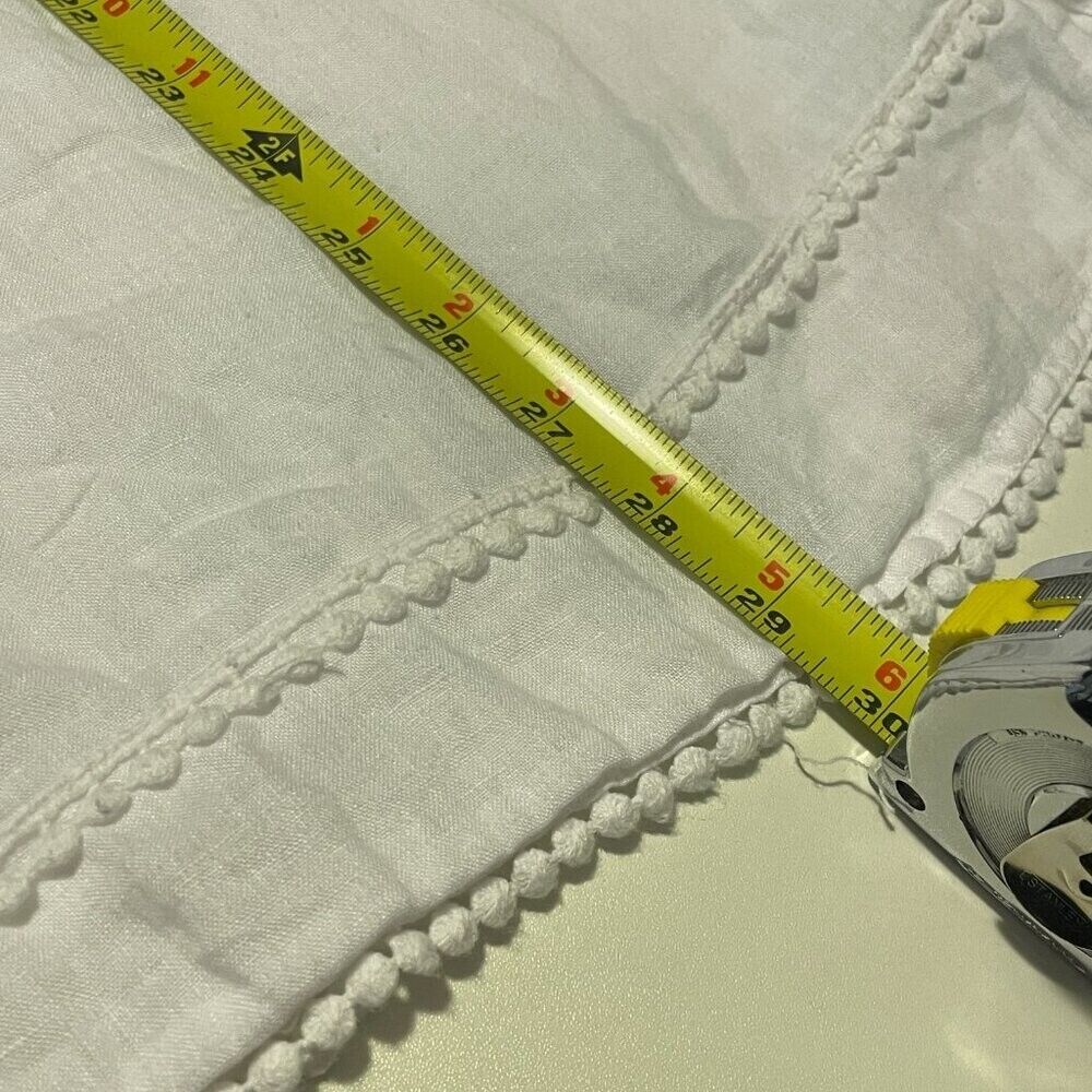 Tahari 100% Linen White Short Sleeve Tassel Tie B… - image 6