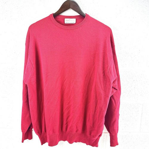 Maglione girocollo uomo vintage William Lockie 100% lana di agnello taglia XL rosso - Foto 1 di 5