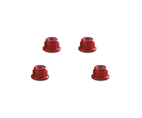 m3です♡ Red Alloy Metal M3 Size Hex Lock Nut Flanged, Pack of 4 | eBay
