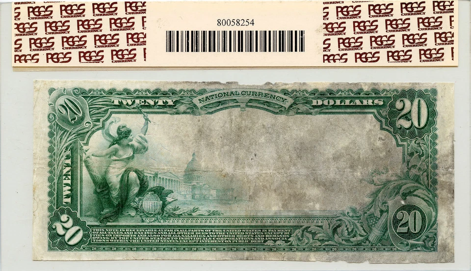 1902 $20 First NB of Valley Junction, IA Plain Back Banknote PCGS Apparent VF-20 - Image 2 of 2