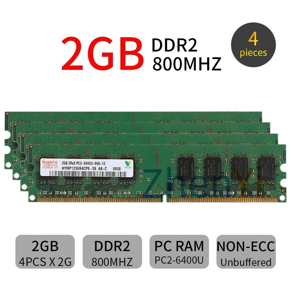Hynix 16GB 8GB 4GB 2GB DDR2 800Mhz PC2-6400U 240Pin DIMM RAM PC Memoria SP - Imagen 4 de 4