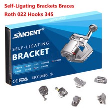 SANDENT Brackets Autoligado Pasivo para Ortodoncia Dental Roth 022 Ganchos 345