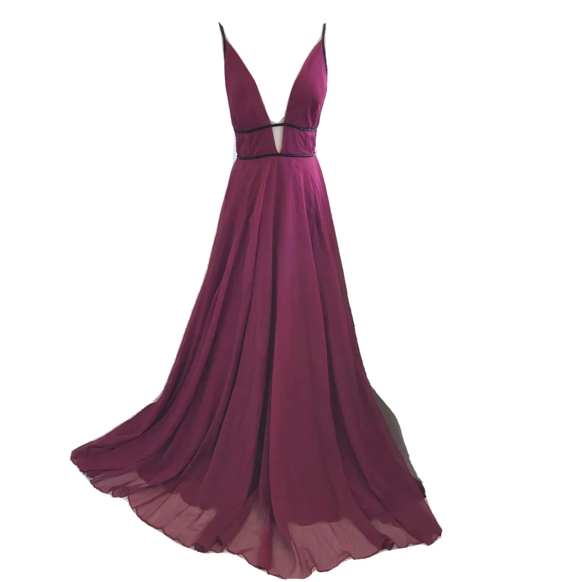 NEW TOPSHOP Women Burgundy Maxi Dress Gown Size 4 Formal Wedding Prom