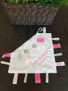 personalized taggie blanket