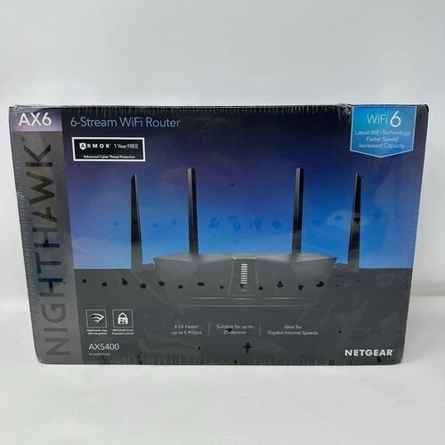 Netgear Nighthawk RAX50 Black 5.4Gbps Wireless 6-Stream Dual-Band WiFi 6 Router