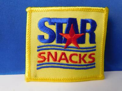 STAR SNACKS VINTAGE PATCH HAT VEST BADGE CANDY ADVERTISING COLLECTOR