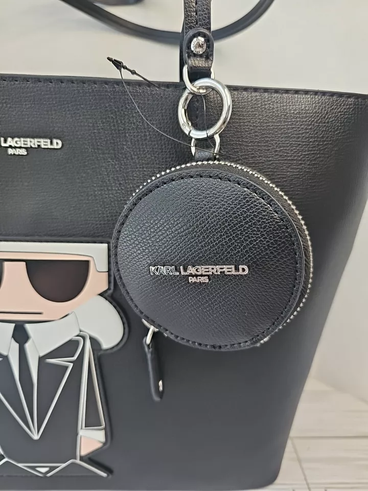 Karl Lagerfeld Maybelle Bolso de Hombro Bolso de Mano Negro Imitación Cuero Nuevo  Foto 4 de 4