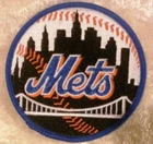 NY New York Mets Black 3.5" Iron /Sew On Embroidered Patch~ Free Tracking!