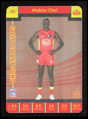 AFL 2023 Teamcoach Silver Gold Coast Mabior Chol 171 Football Sport CB-1-2-E-12