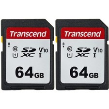 2 x Transcend 64GB SD SDXC UHS-1 Memory Card for Canon SL2  SL1 SLR