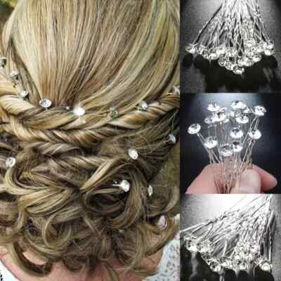 Elegant Crystal Rhinestone U Shape Hairpins Set of 20
