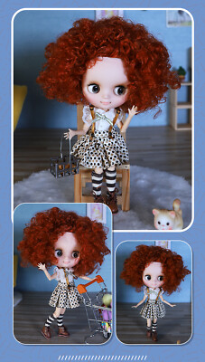 8'' Middie Nude cute Doll  African curly hair Factory Joint Body Neo Blythe doll
