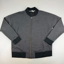 Under Armour Threadborne Womens Size L Fleece Bomber Full Zip Jacket Sweatshirt