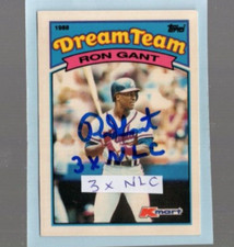 Autographed Ron Gant Three X's NLC added Braves 1989 Kmart Dream Team Topps