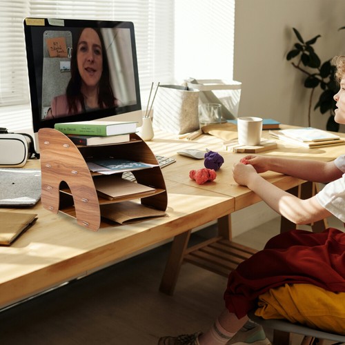 Desktop Bookcase Stackable officiel Desk File Sorter Wooden File Organizer