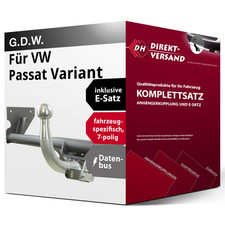 Für Passat Variant B9 CJ5 (G.D.W.) Anhängerkupplung abnehmbar + E-Satz 7pol Set