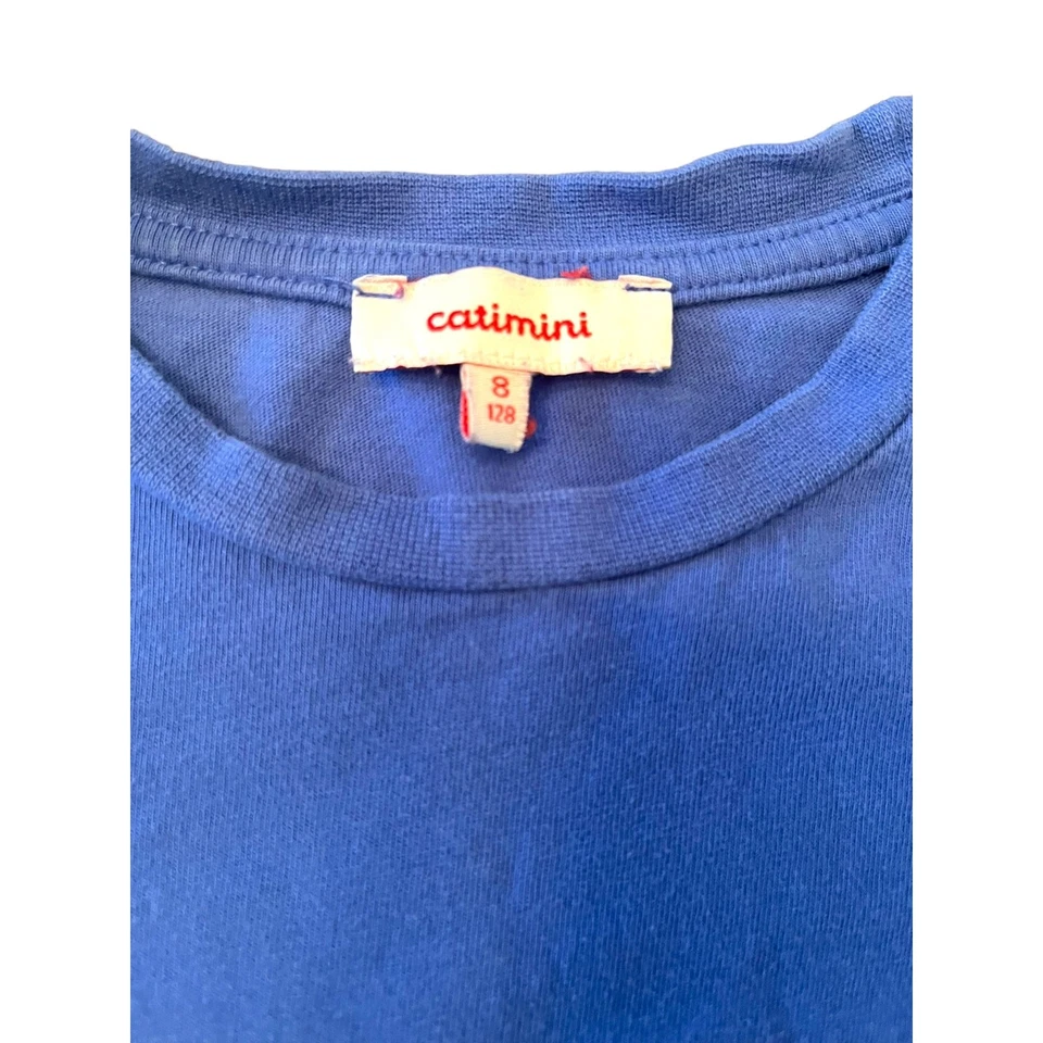 Catimini Blue “Happy Face” Long Sleeve Tee Shirt. Size 8 - Image 3 of 4