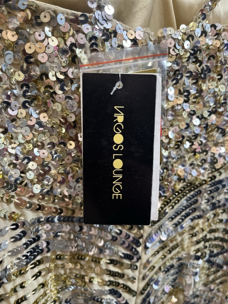 Virgos Lounge Sequin Dress Size 10 Gold Silver Rrp 289 | eBay