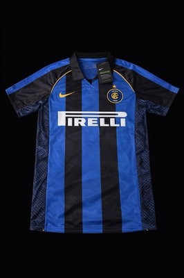 Nike Inter Milan Blue/Black Striped Soccer Jersey Shirt Pirelli
