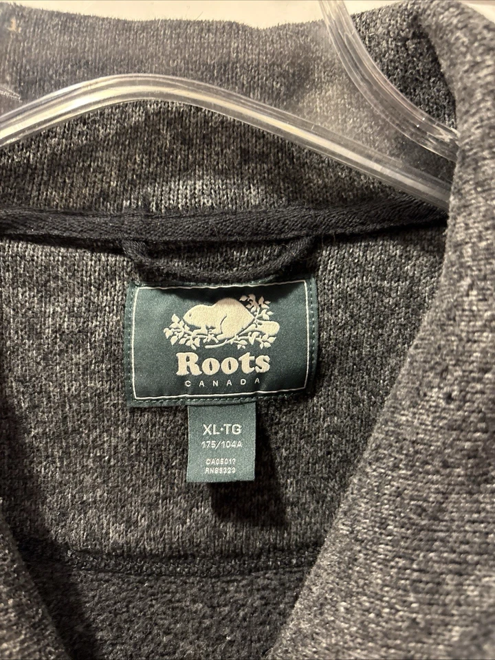 Cardigã suéter masculino Roots Canada xale colarinho botão frontal malha GG aconchegante - Imagem 3 de 4