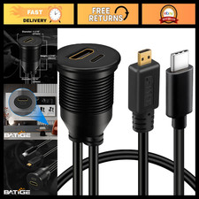 Micro HDMI to HDMI Female Type C 3.0 Male to Female Flush Mount Cable - 3ft fo