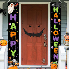 Halloween Door Banner Spooky Ghost Halloween Party Decorations