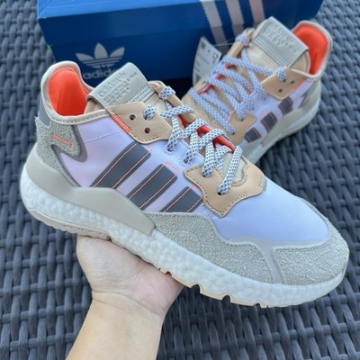 Adidas Nite Jogger White Glow Orange Women's Shoes EF5426 Size 6.5