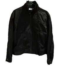 Chico s Black Lightweight Jacket Full Zipper Cotton Blend Women s Size 2/Large