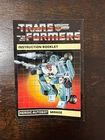 Vintage Transformers G1 Autobot Mirage Instruction Booklet 1984 Hasbro